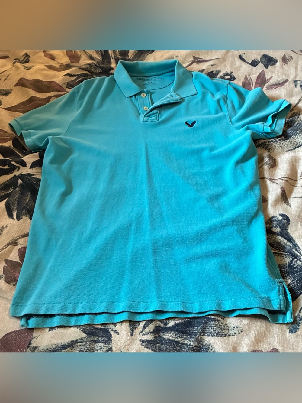 Men’s American Eagle Outfitters Aqua Blue Polo Shirt - Picture 2 of 6